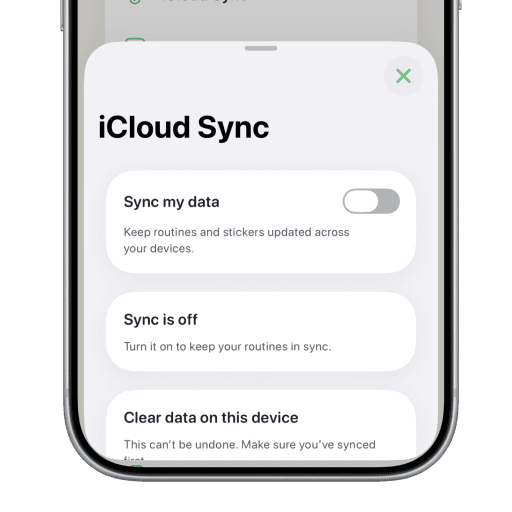 KidCue feature: Sync across devices